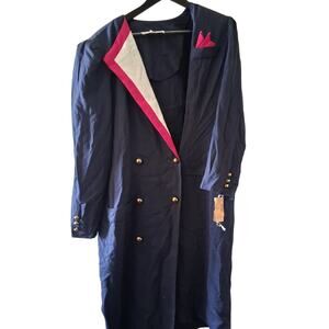 Danny & Nicole New York Midi Dress Women's Dark Navy Red Double Breasted Size 12